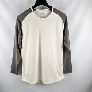 BYLT Shirt Mens Large Colorblock Multi Drop Cut L/S Baseball T-Shirt